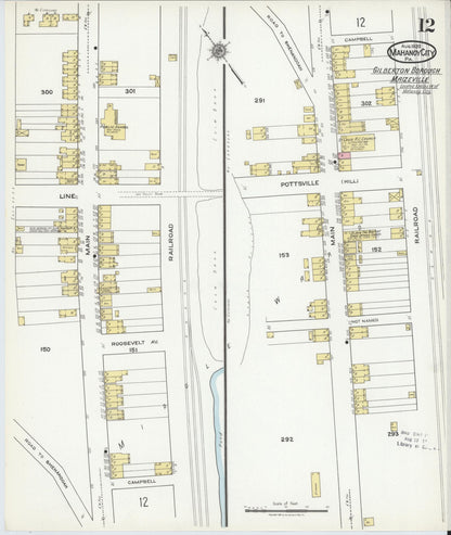Sanborn Fire Insurance Map from Mahanoy City, Schuylkill County, Pennsylvania (1920), Sheet #0012 - Complete Map Set gallery image, historic Sanborn map, vintage wall art, Pennsylvania Pennsylvania