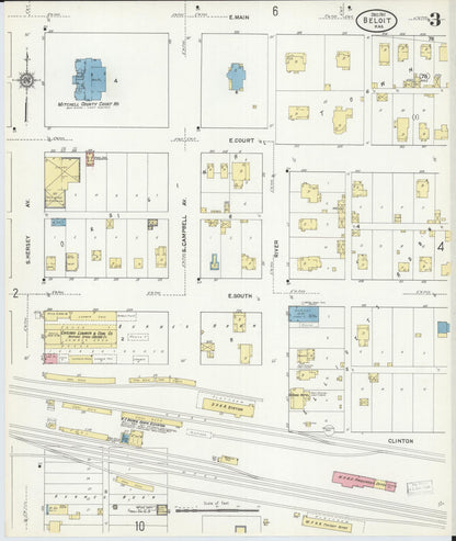 Sanborn Fire Insurance Map from Beloit, Mitchell County, Kansas (1911), Sheet #0003 - Complete Map Set gallery image, historic Sanborn map, vintage wall art, Kansas Kansas