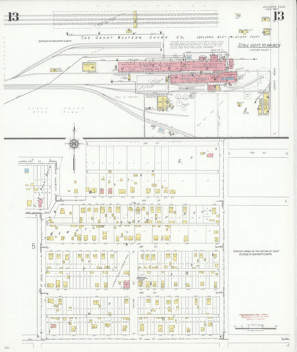 Sanborn Fire Insurance Map from Loveland, Larimer County, Colorado (1937), Sheet #0013 - Complete Map Set gallery image, historic Sanborn map, vintage wall art, Colorado Colorado