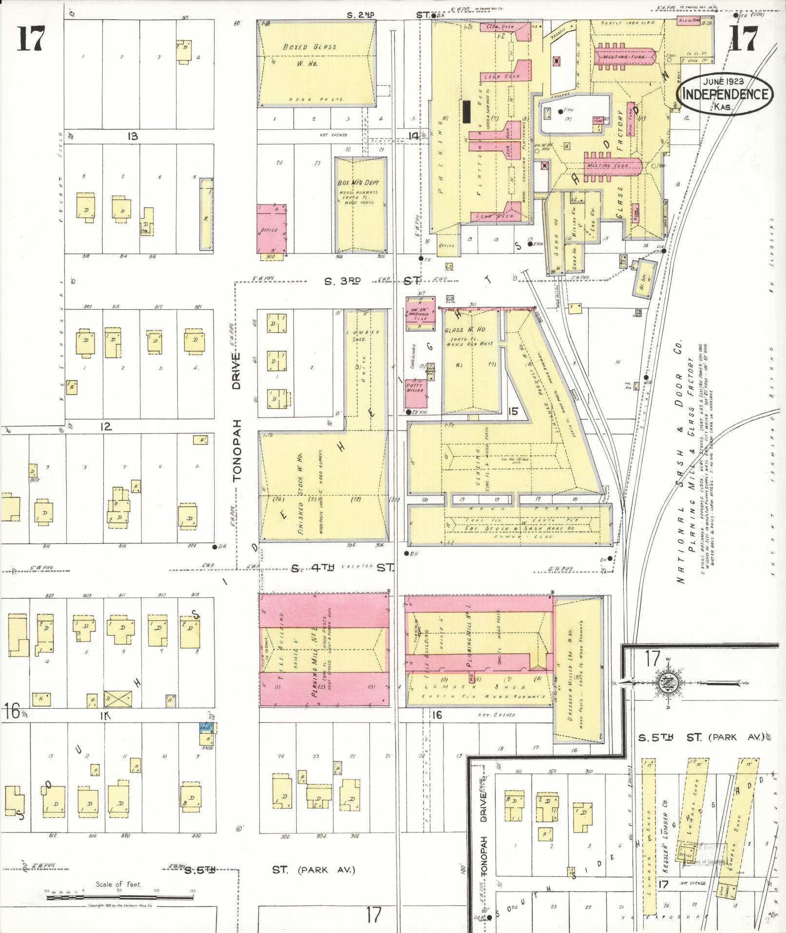 Sanborn Fire Insurance Map from Independence, Montgomery County, Kansas (1923), Sheet #0018 - Complete Map Set gallery image, historic Sanborn map, vintage wall art, Kansas Kansas