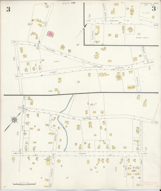 Sanborn Fire Insurance Map from Wilmington, Middlesex County, Massachusetts (1933), Sheet #0003