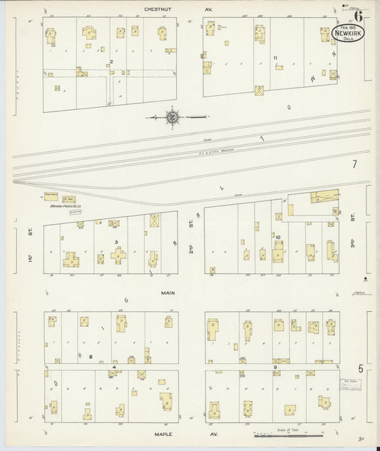 Sanborn Fire Insurance Map from Newkirk, Kay County, Oklahoma (1913), Sheet #0006 - Historic Sanborn Fire Insurance Map Print, vintage old map wall art, antique decor, genealogy gift, Oklahoma Oklahoma map