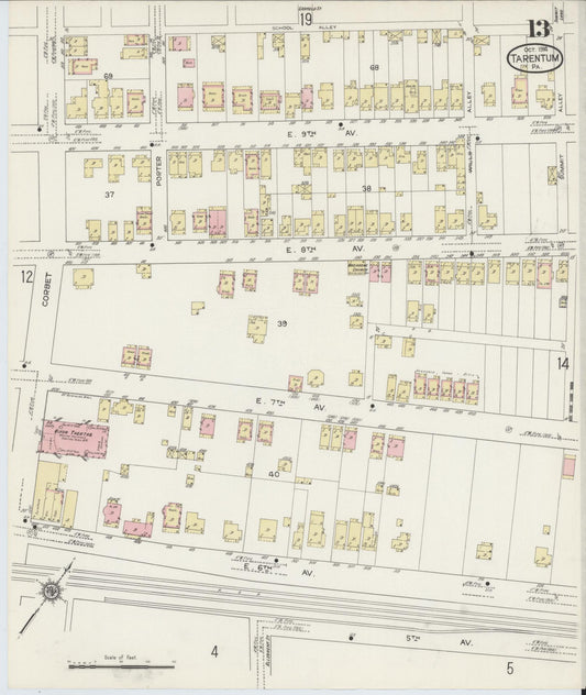 Sanborn Fire Insurance Map from Tarentum, Allegheny County, Pennsylvania (1914), Sheet #0013 - Historic Sanborn Fire Insurance Map Print, vintage old map wall art, antique decor, genealogy gift, Pennsylvania Pennsylvania map