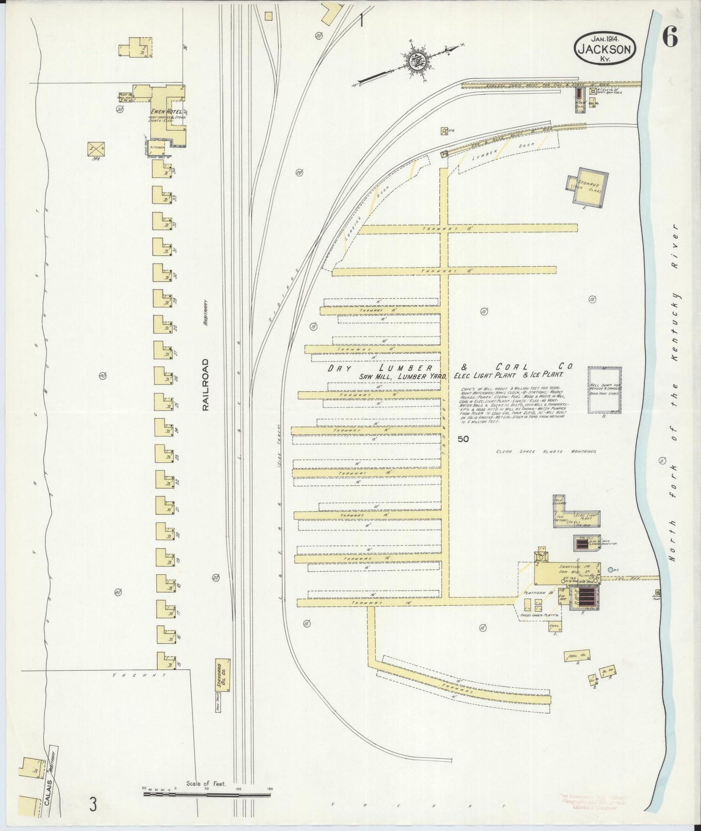 Sanborn Fire Insurance Map from Jackson, Breathitt County, Kentucky (1914), Sheet #0006 - Complete Map Set gallery image, historic Sanborn map, vintage wall art, Kentucky Kentucky
