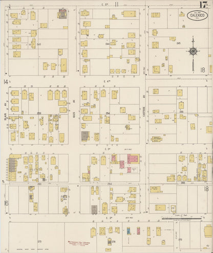 Sanborn Fire Insurance Map from Calexico, Imperial County, California (1920), Sheet #0017 - Historic Sanborn Fire Insurance Map Print, vintage old map wall art, antique decor, genealogy gift, California California map