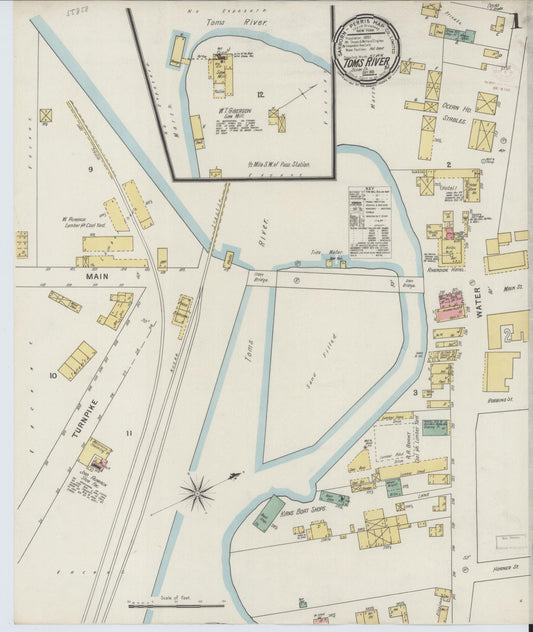 Sanborn Fire Insurance Map from Toms River, Ocean County, New Jersey. (1895) – Historic Sanborn Fire Insurance Map Print