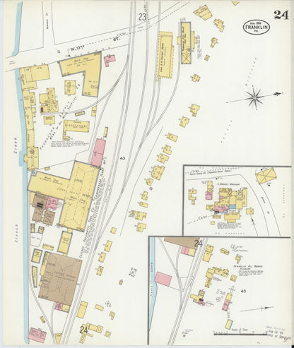 Sanborn Fire Insurance Map from Franklin, Venango County, Pennsylvania (1906), Sheet #0024 - Complete Map Set gallery image, historic Sanborn map, vintage wall art, Pennsylvania Pennsylvania