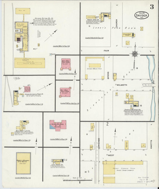 Sanborn Fire Insurance Map from Snyder, Scurry County, Texas (1911), Sheet #0003 - Historic Sanborn Fire Insurance Map Print, vintage old map wall art, antique decor, genealogy gift, Texas Texas map
