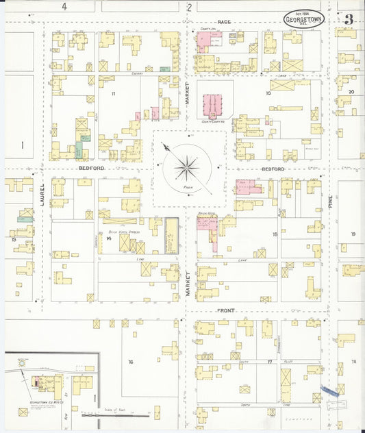 Sanborn Fire Insurance Map from Georgetown, Sussex County, Delaware (1904), Sheet #0003 - Historic Sanborn Fire Insurance Map Print, vintage old map wall art, antique decor, genealogy gift, Delaware Delaware map