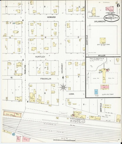 Sanborn Fire Insurance Map from Mason City, Cerro Gordo County, Iowa (1892), Sheet #0006 - Historic Sanborn Fire Insurance Map Print