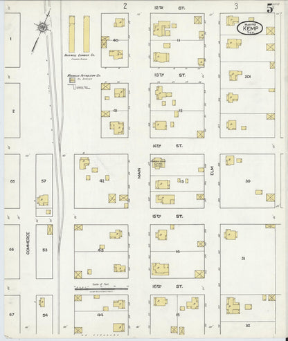 Sanborn Fire Insurance Map from Kemp, Kaufman County, Texas (1921), Sheet #0005 - Historic Sanborn Fire Insurance Map Print, vintage old map wall art, antique decor, genealogy gift, Texas Texas map