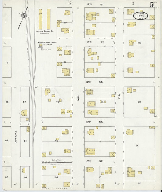 Sanborn Fire Insurance Map from Kemp, Kaufman County, Texas (1921), Sheet #0005 - Historic Sanborn Fire Insurance Map Print, vintage old map wall art, antique decor, genealogy gift, Texas Texas map