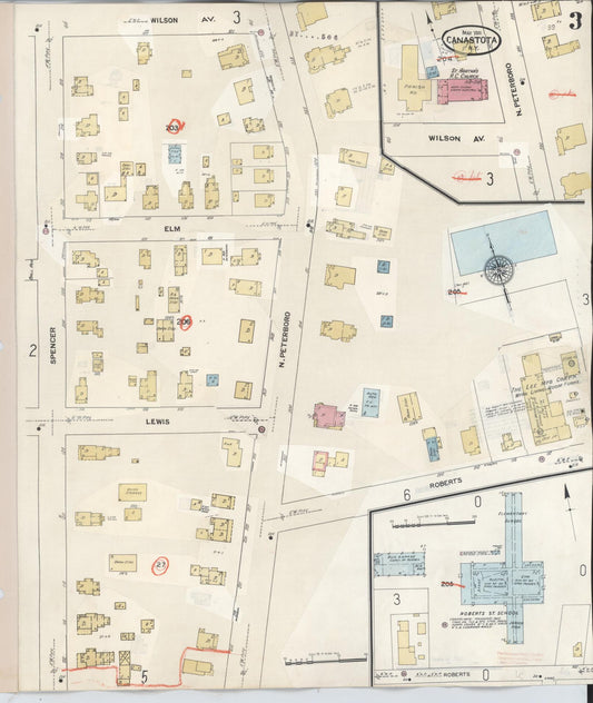 Sanborn Fire Insurance Map from Canastota, Madison County, New York (1959), Sheet #0003 - Historic Sanborn Fire Insurance Map Print, vintage old map wall art, antique decor, genealogy gift, New York New York map