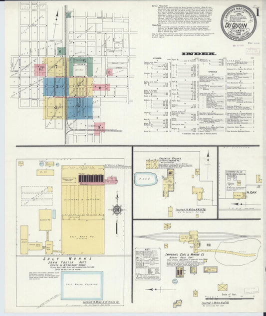 Sanborn Fire Insurance Map from Du Quoin, Perry County, Illinois (1910), Sheet #0001 - Complete Map Set gallery image, historic Sanborn map, vintage wall art, Illinois Illinois