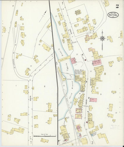 Sanborn Fire Insurance Map from Bethel, Windsor County, Vermont (1914), Sheet #0002 - Complete Map Set gallery image, historic Sanborn map, vintage wall art, Vermont Vermont