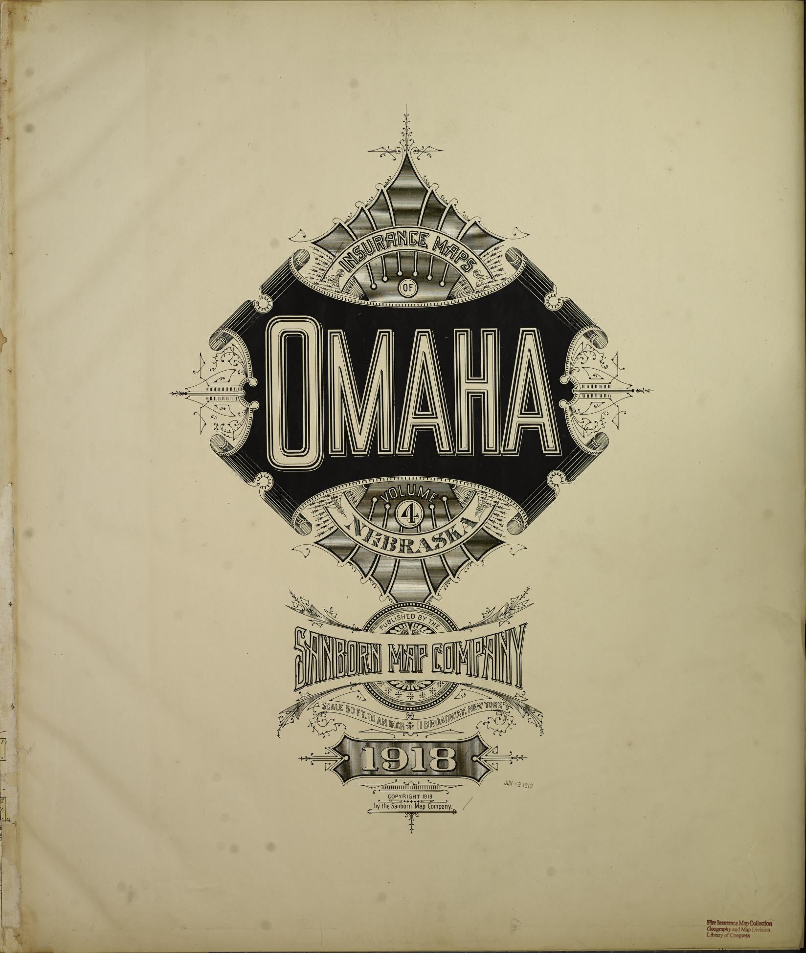 Sanborn Fire Insurance Map from Omaha, Douglas And Sarpy County, Nebraska (1918), Sheet #0001 - Historic Sanborn Fire Insurance Map Print, vintage old map wall art, antique decor, genealogy gift, Nebraska Nebraska map