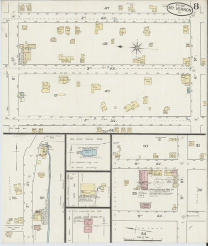 Sanborn Fire Insurance Map from Mount Vernon, Westchester County, New York (1887), Sheet #0008 - Complete Map Set gallery image, historic Sanborn map, vintage wall art, New York New York