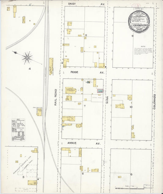 Sanborn Fire Insurance Map from Lamanda Park, Los Angeles County, California (1892), Sheet #0001 - Historic Sanborn Fire Insurance Map Print, vintage old map wall art, antique decor, genealogy gift, California California map