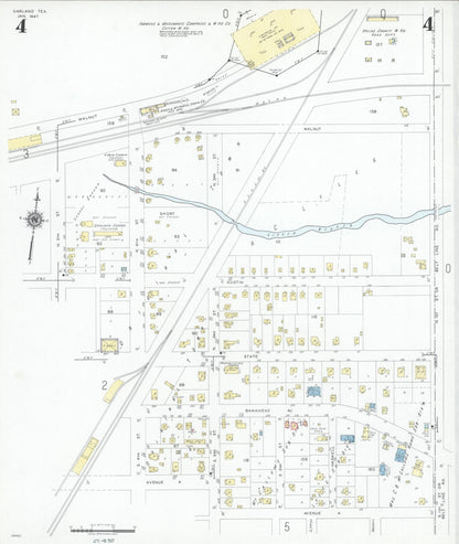Sanborn Fire Insurance Map from Garland, Dallas County, Texas (1947), Sheet #0004 - Complete Map Set gallery image, historic Sanborn map, vintage wall art, Texas Texas
