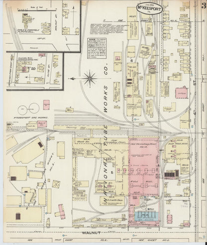 Sanborn Fire Insurance Map from McKeesport, Allegheny County, Pennsylvania (1884), Sheet #0003 - Complete Map Set gallery image, historic Sanborn map, vintage wall art, Pennsylvania Pennsylvania