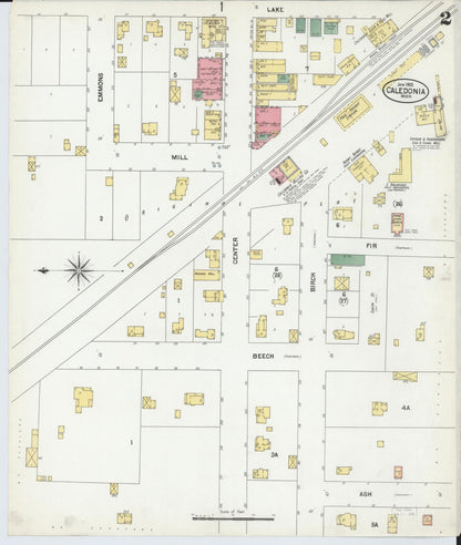 Sanborn Fire Insurance Map from Caledonia, Kent County, Michigan (1902), Sheet #0002 - Historic Sanborn Fire Insurance Map Print, vintage old map wall art, antique decor, genealogy gift, Michigan Michigan map
