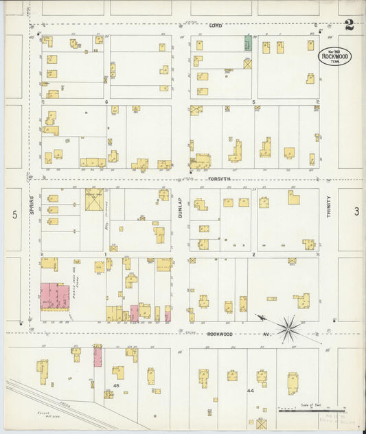 Sanborn Fire Insurance Map from Rockwood, Roane County, Tennessee (1903), Sheet #0002 - Historic Sanborn Fire Insurance Map Print, vintage old map wall art, antique decor, genealogy gift, Tennessee Tennessee map