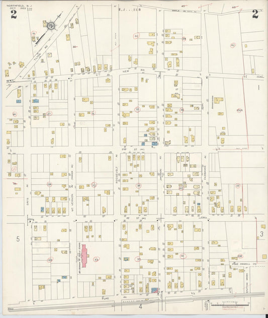 Sanborn Fire Insurance Map from Northfield, Atlantic County, New Jersey (1942), Sheet #0002 - Historic Sanborn Fire Insurance Map Print, vintage old map wall art, antique decor, genealogy gift, New Jersey New Jersey map