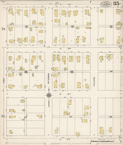 Sanborn Fire Insurance Map from Eugene, Lane County, Oregon (1912), Sheet #0035 - Complete Map Set gallery image, historic Sanborn map, vintage wall art, Oregon Oregon