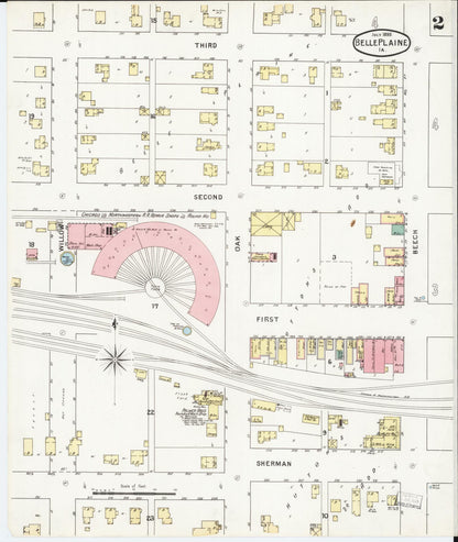 Sanborn Fire Insurance Map from Belle Plaine, Benton County, Iowa (1895), Sheet #0002 - Historic Sanborn Fire Insurance Map Print