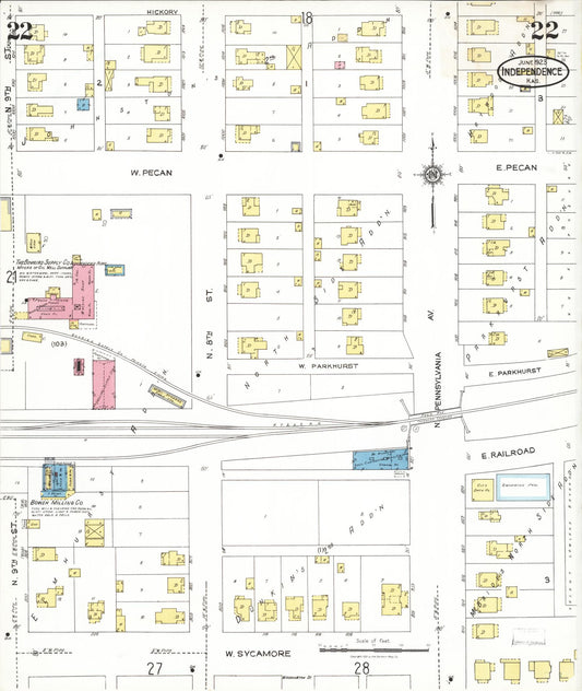Sanborn Fire Insurance Map from Independence, Montgomery County, Kansas (1923), Sheet #0023 - Historic Sanborn Fire Insurance Map Print, vintage old map wall art, antique decor, genealogy gift, Kansas Kansas map