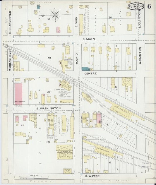 Sanborn Fire Insurance Map from Clinton, Henry County, Missouri (1891), Sheet #0006 - Historic Sanborn Fire Insurance Map Print, vintage old map wall art, antique decor, genealogy gift, Missouri Missouri map