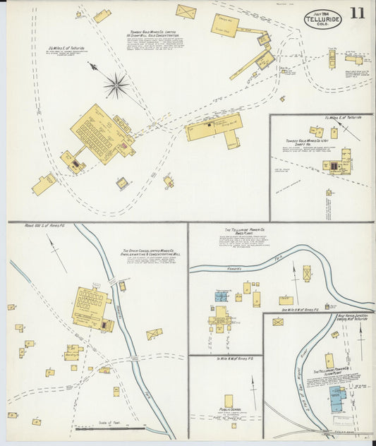 Sanborn Fire Insurance Map from Telluride, San Miguel County, Colorado (1904), Sheet #0011 - Historic Sanborn Fire Insurance Map Print, vintage old map wall art, antique decor, genealogy gift, Colorado Colorado map