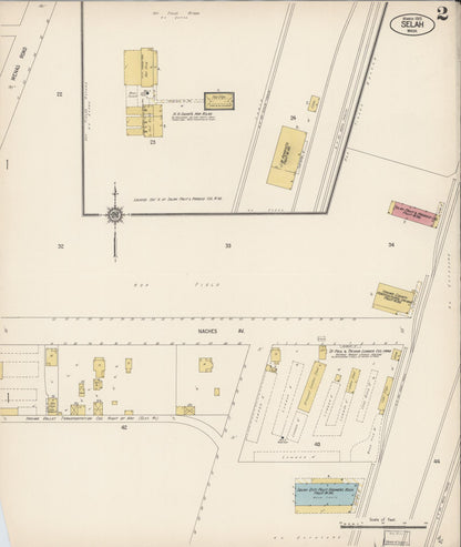 Sanborn Fire Insurance Map from Selah, Yakima County, Washington (1915), Sheet #0002 - Complete Map Set gallery image, historic Sanborn map, vintage wall art, Washington Washington