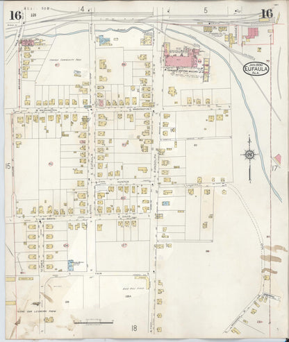 Sanborn Fire Insurance Map from Eufaula, Barbour County, Alabama (1950), Sheet #0016 - Complete Map Set gallery image, historic Sanborn map, vintage wall art, Alabama Alabama