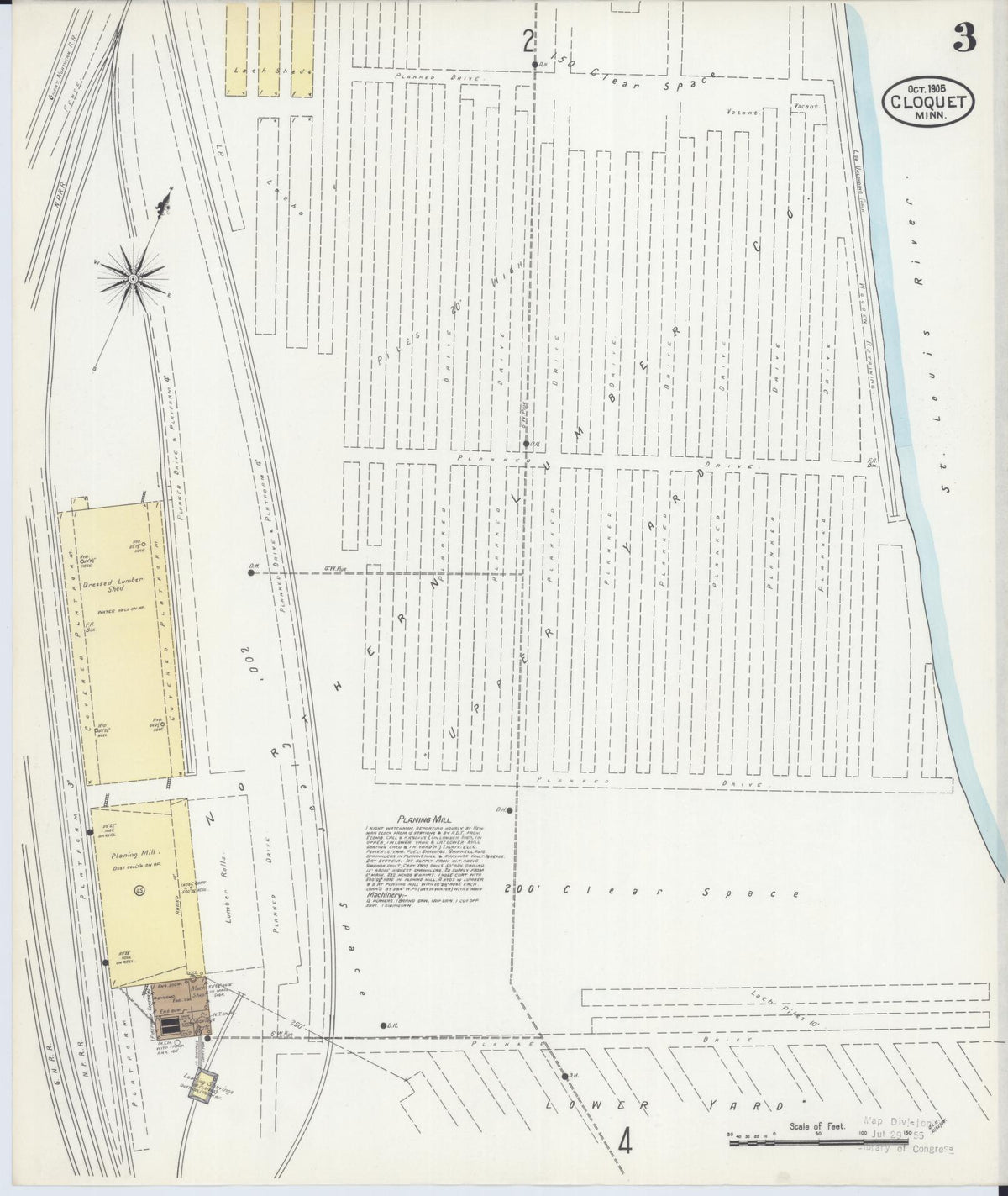 Sanborn Fire Insurance Map from Cloquet, Carlton County, Minnesota (1905), Sheet #0003 - Complete Map Set gallery image, historic Sanborn map, vintage wall art, Minnesota Minnesota
