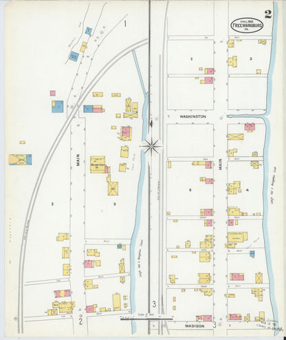 Sanborn Fire Insurance Map from Freemansburg, Northampton County, Pennsylvania (1905), Sheet #0002 - Complete Map Set gallery image, historic Sanborn map, vintage wall art, Pennsylvania Pennsylvania