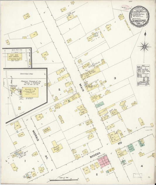 Sanborn Fire Insurance Map from Sebastopol, Sonoma County, California. (1891) – Historic Sanborn Fire Insurance Map Print