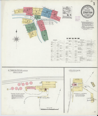Sanborn Fire Insurance Map from Grafton, Taylor County, West Virginia (1906), Sheet #0001 - Complete Map Set gallery image, historic Sanborn map, vintage wall art, West Virginia West Virginia
