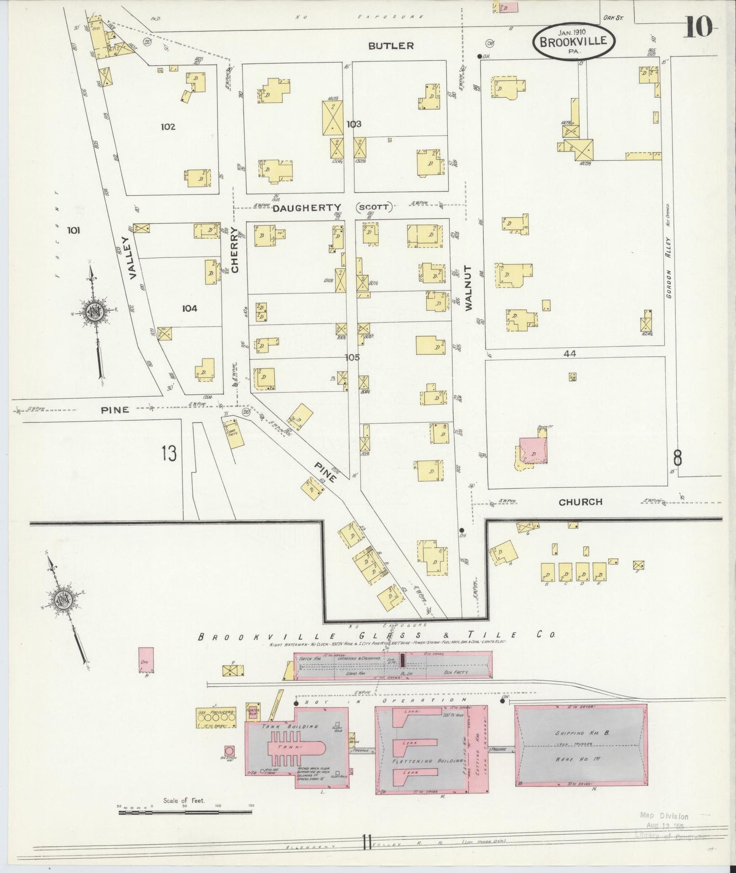 Sanborn Fire Insurance Map from Brookville, Jefferson County, Pennsylvania (1910), Sheet #0010 - Historic Sanborn Fire Insurance Map Print, vintage old map wall art, antique decor, genealogy gift, Pennsylvania Pennsylvania map