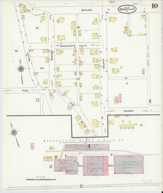 Sanborn Fire Insurance Map from Brookville, Jefferson County, Pennsylvania (1910), Sheet #0010 - Historic Sanborn Fire Insurance Map Print, vintage old map wall art, antique decor, genealogy gift, Pennsylvania Pennsylvania map