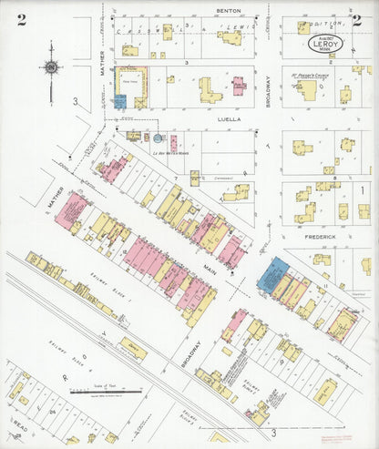 Sanborn Fire Insurance Map from Le Roy, Mower County, Minnesota (1927), Sheet #0002 - Complete Map Set gallery image, historic Sanborn map, vintage wall art, Minnesota Minnesota