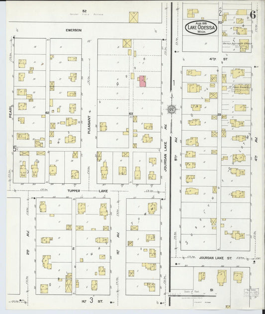 Sanborn Fire Insurance Map from Lake Odessa, Ionia County, Michigan (1918), Sheet #0006 - Historic Sanborn Fire Insurance Map Print, vintage old map wall art, antique decor, genealogy gift, Michigan Michigan map