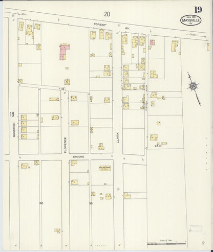 Sanborn Fire Insurance Map from Maysville, Mason County, Kentucky (1914), Sheet #0019 - Complete Map Set gallery image, historic Sanborn map, vintage wall art, Kentucky Kentucky