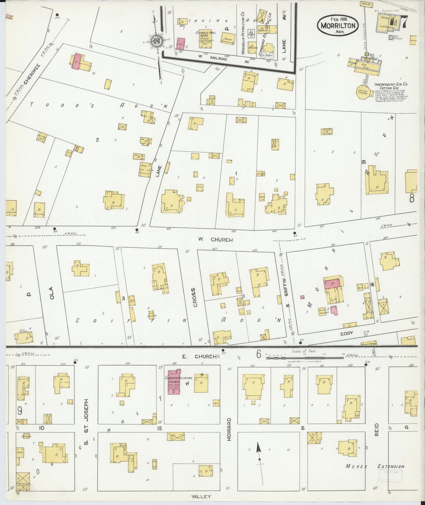 Sanborn Fire Insurance Map from Morrilton, Conway County, Arkansas (1919), Sheet #0007 - Historic Sanborn Fire Insurance Map Print, vintage old map wall art, antique decor, genealogy gift, Arkansas Arkansas map