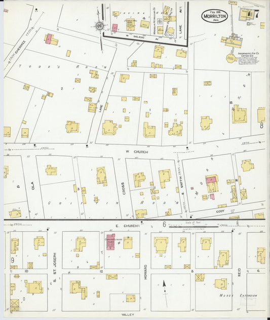 Sanborn Fire Insurance Map from Morrilton, Conway County, Arkansas (1919), Sheet #0007 - Historic Sanborn Fire Insurance Map Print, vintage old map wall art, antique decor, genealogy gift, Arkansas Arkansas map