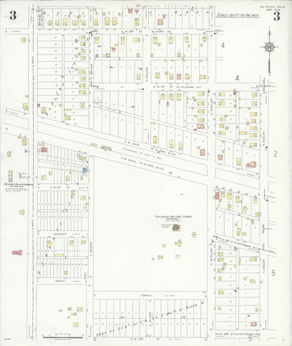 Sanborn Fire Insurance Map from Bethany, Oklahoma County, Oklahoma (1936), Sheet #0003 - Complete Map Set gallery image, historic Sanborn map, vintage wall art, Bethany Oklahoma