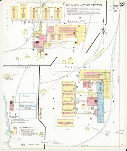 Sanborn Fire Insurance Map from Iola, Allen County, Kansas (1901), Sheet #0021 - Complete Map Set gallery image, historic Sanborn map, vintage wall art, Kansas Kansas