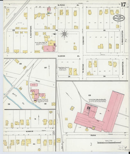 Sanborn Fire Insurance Map from Alliance, Stark County, Ohio (1904), Sheet #0017 - Complete Map Set gallery image, historic Sanborn map, vintage wall art, Ohio Ohio