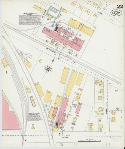 Sanborn Fire Insurance Map from Selma, Dallas County, Alabama (1903), Sheet #0022 - Complete Map Set gallery image, historic Sanborn map, vintage wall art, Alabama Alabama