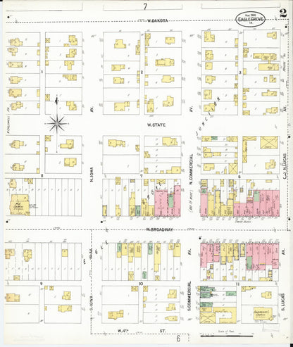 Sanborn Fire Insurance Map from Eagle Grove, Wright County, Iowa (1900), Sheet #0002 - Historic Sanborn Fire Insurance Map Print